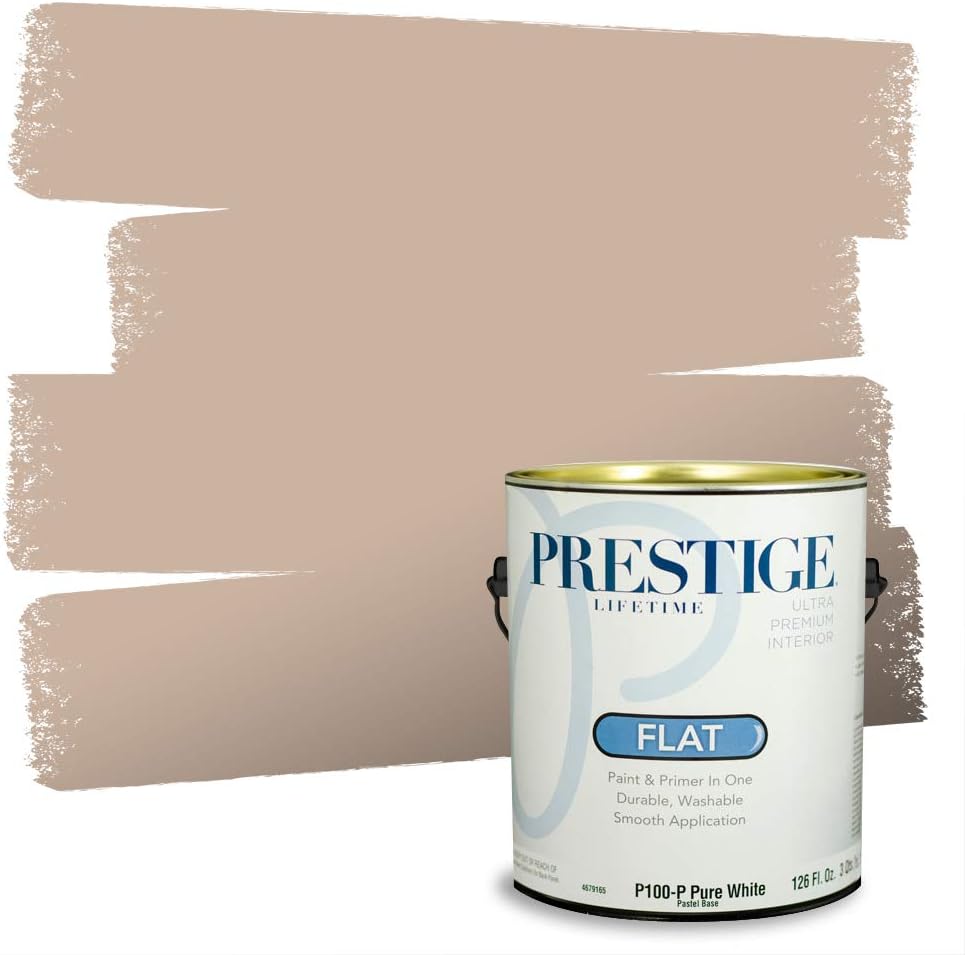 PRESTIGE Paints Exterior Paint and Primer In One, 1-Gallon, Flat, Comparable Match of Sherwin Williams* Sable*