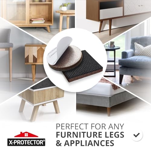 X-PROTECTOR Non Slip Furniture Pads – 12 Premium Furniture Grippers 3"! | Best SelfAdhesive Rubber Feet Furniture Feet – Ideal Non Skid Furniture Pad Floor Protectors – Keep Furniture in Place!