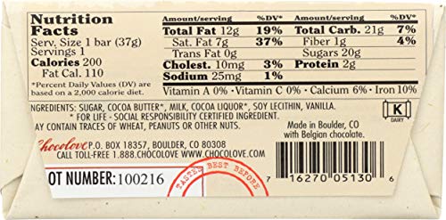 Chocolove Pure Milk Chocolate Mini Bar, 1.3000-ounces (Pack of 12)