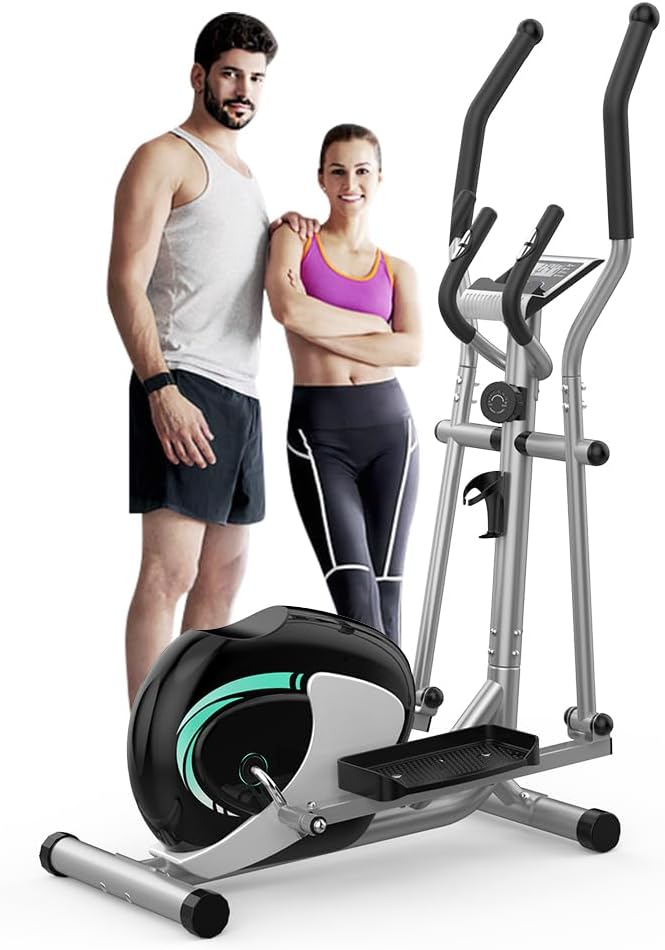 Dripex Elliptical Exercise Machine, Elliptical Machine for Home with 16 Resistance Levels, Quiet & Smooth Magnetic Elliptical Training Machines with 13.2 lb Flywheel, LCD Monitor & Pulse