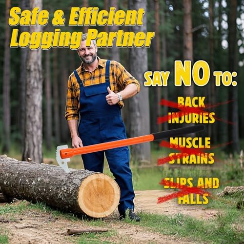 PIRIPARA 30 Inches Pickaroon Logging Tool, Hookaroon Log Roller Forestry Tool, Lift Drag Move Logs