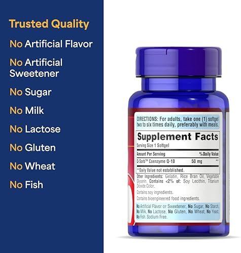 Puritan's Pride Coenzyme CoQ10 50mg, 100 Servings