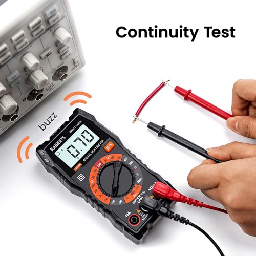 KAIWEETS Digital Multimeter with Case, DC AC Voltmeter, Ohm Volt Amp Test Meter and Continuity Test Diode Voltage Tester for Household Outlet