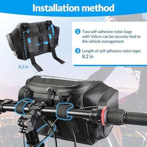 WOTOW Bike Handlebar Bag, Waterproof & with Sensitive Touch Screen, 3.5L