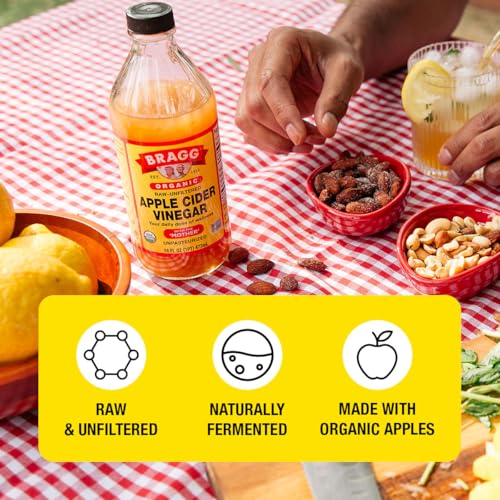 Bragg Organic Raw Apple Cider Vinegar, 32 Ounce - 1 Pack | Raw and Unfiltered