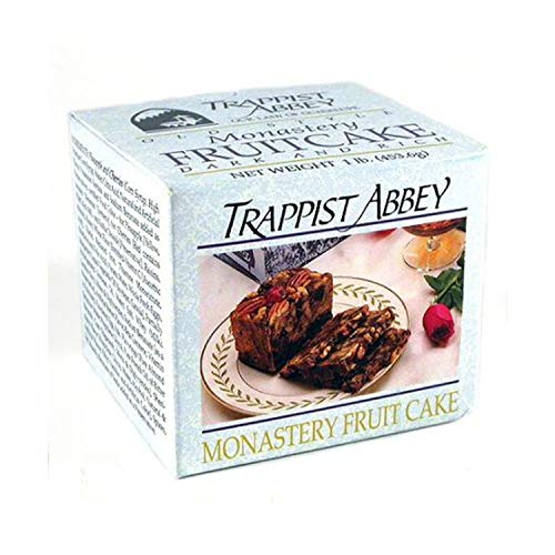 Trappist Abbey Monastery Fruitcake with Candied Fruits & Nuts- Traditional Fruit Cake Soaked in 120 Proof Brandy (1 lb) | Traditional Soaked in 120