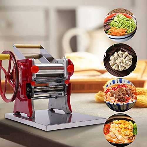 Noodle Machine, TBVECHI Iron Body Multi-functional Manual Noodle Pasta Dumpling Skin Maker Machine Stainless Steel Dough Stick Kitchen Home