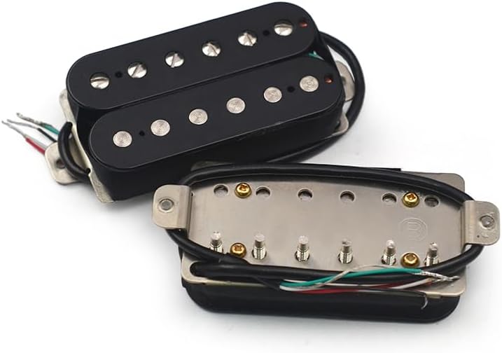 SAPHUE Alnico 5 Humbucker Pickup Double Coil Electric Guitar Pickups Set with Neck and Bridge with Prewired and Screws Parts Accessories Kit Black