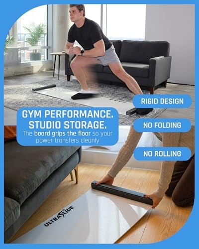 Slide Board for Exercise with Booties & Polish - Solid One-Piece Slide and Balance Board for Cardio & Home Workouts, Sports Core Exercise Equipment