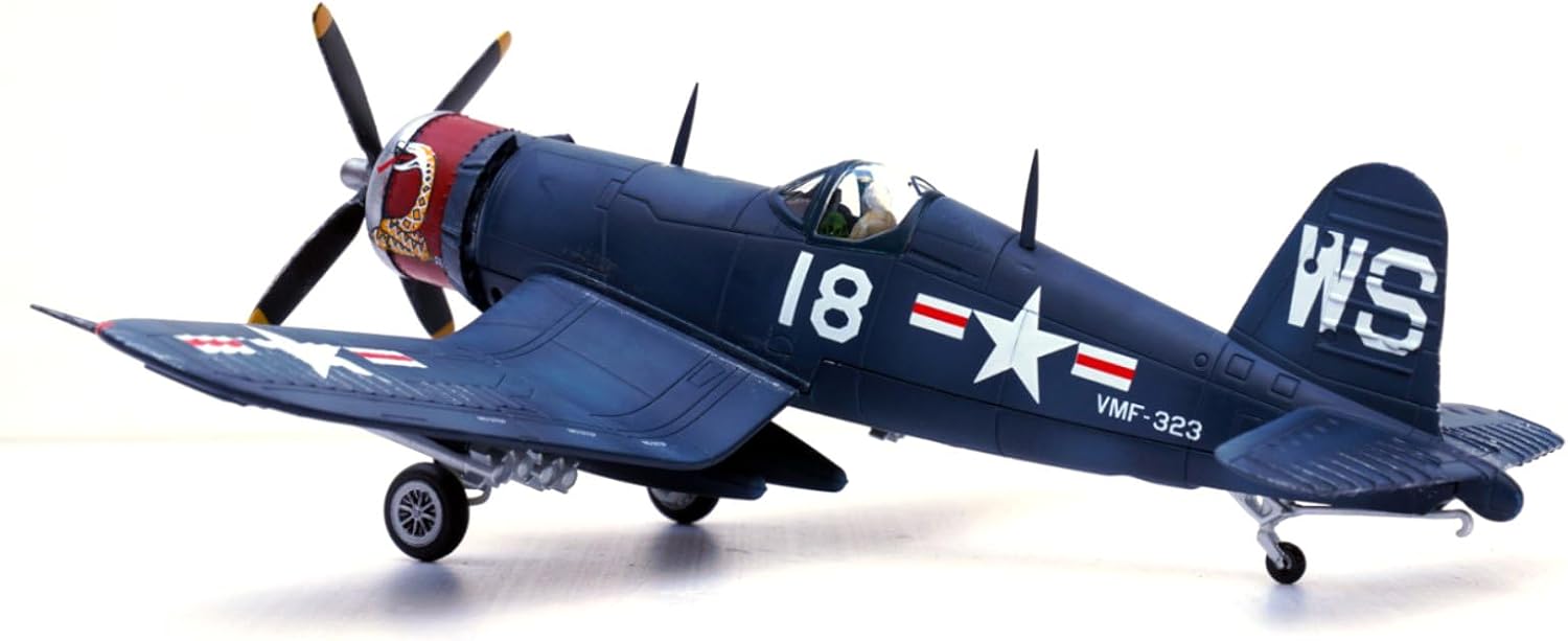 Alloy WWII USMC F4U Corsair Fighter VMF-323 Death Rattlers White 18 Model 1:72 Toy Simulation Science Exhibition Model