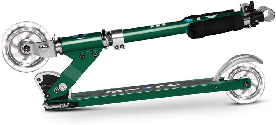 Micro Kickboard | Sprite Foldable LED Scooter for Ages 6+ | Children up to 220 lbs | 2 Wheel | Travel Ready | Adjustable T Bar | Smooth Ride
