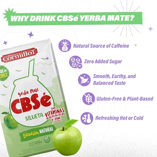 CBSe Silueta Yerba Mate – 500g (1.1 lb) Loose Leaf Herbal Tea – Naturally Flavored Argentine Yerba Mate – Smooth, Balanced, Refreshing