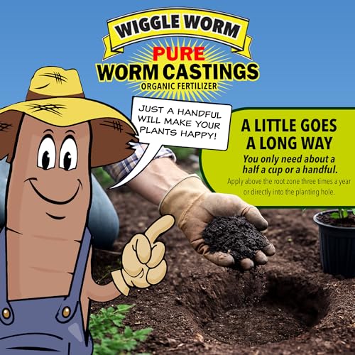 Wiggle Worm 100% Pure Organic Worm Casting Fertilizer, 15lb | Mineral-Dense Formula Improves Soil Fertility, Aeration & Healthy Root Growth for Houseplants & Vegetables