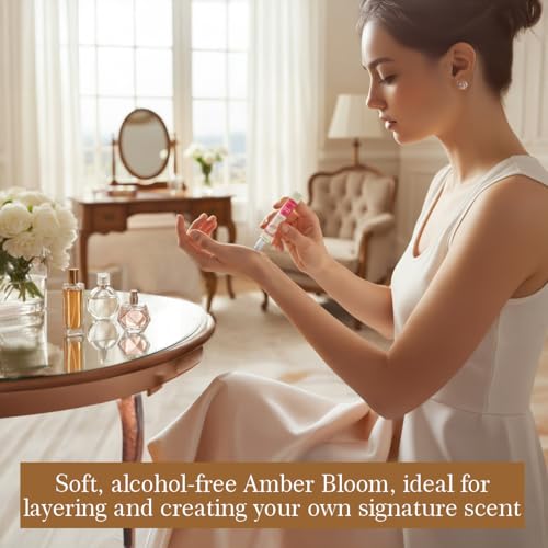 Amber Bloom | Roll on Perfumes for Women & Men | Alcohol-free Amber Perfume Oil | Travel Size Long Lasting Fragrance | 6ml Roller