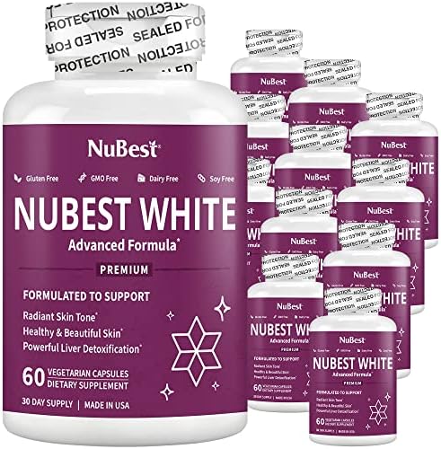 NuBest White - Glutathione 400mg & Milk Thistle Extract - Skin Brightening Supplement - Helps Beautiful and Radiant Skin - Antioxidant Supplement &