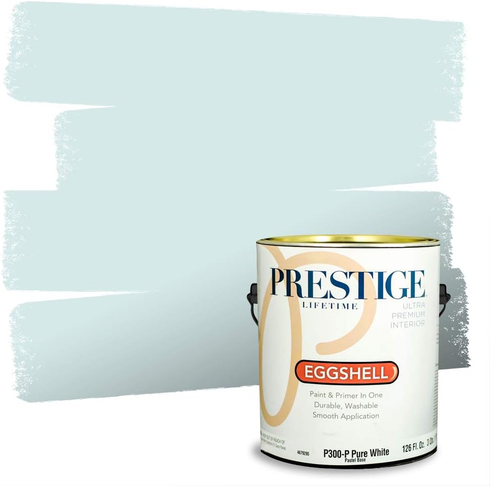 PRESTIGE Paints Exterior Paint and Primer In One, 1-Gallon, Satin, Comparable Match of Sherwin Williams* Blue Nile*