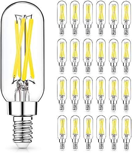 12 Pack E12 LED Edison Bulbs, 4W Dimmable T6, 2700K Warm White | Equal 40W, Dimmable T6 T25 LED Bulb, 420lm, No flicker, Candelabra light bulb for Chandelier, Ceiling Fan, Not E26 Base