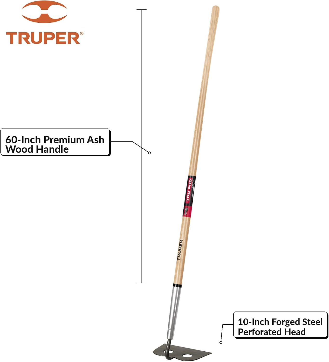 Truper Green Built Welded Garden Hoe, 6-Inch Head, 48-Inch Wood Handle (Model ATJ-PE / 30003)