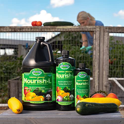 MICROBE LIFE HYDROPONICS Nourish-L Liquid Conditioner, Stimulator to Enhance Plant Nutrient Absorption for Fruits & Vegetables, Use with Any Feeding Systems Including Hydroponics or Soil, 16 Ounces