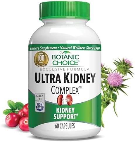 Botanic Choice Ultra Kidney Complex Kidney Support Supplement, 60 Capsules | Supports kidney health and helps flush toxins with milk thistle
