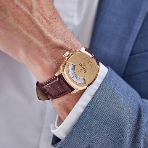 Stauer 1930 Dashtronic Watch Cotswold Genuine Men's Automatic Watch with Leather Band and Stainless Steel Case 21-Jewel Movement and 3-ATM Water Resistant