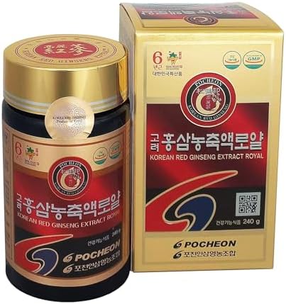 Pocheon 240g(8.5oz), 100% Pure Korean 6Years Root Panax Red Ginseng Extract Royal, 70% Solid State, Saponin, Natural Immune Support