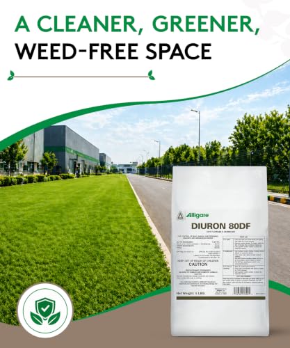 Alligare Diuron 80 DF Herbicide - Pre- & Post-Emergent Weed Killer for Industrial & Non-Crop Areas - Controls Crabgrass, Ryegrass & Broadleaf Weeds - Dry Granules for Ground Application - 5 lb