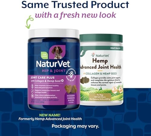 NaturVet Hip & Joint Supplement, Joint Care Plus for Dogs, 120ct