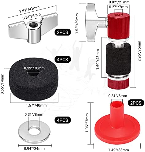 Facmogu 23PCS Cymbal Accessory Set, Drum Cymbal Replacement Accessories