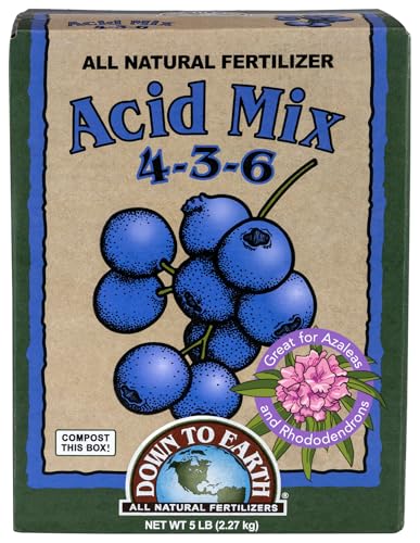Down To Earth All Natural Fertilizers Organic Acid Mix - 4-3-6, 1 lb | Plant Food for Blueberries, Raspberries, Azaleas, Camellias, Rhododendrons, Hydrangeas, Evergreens and Acid-Loving Plants