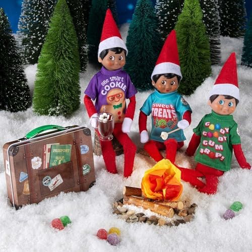 The Elf on the Shelf Claus Couture Suitcase Duo: Sweet Treats Pack and Christmas T-Shirt Party Pack