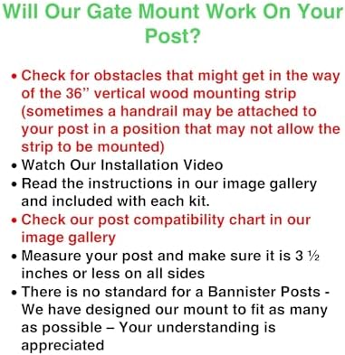 Safety Innovations No Hole Stairway Baby Gate Mounting Kit - Fits Posts from 2 3/4 inches to 3 1/2 inches Wide with Square or Round Tops - No