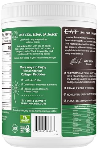Primal Kitchen Collagen Peptides, Unflavored Collagen Powder, 1.2 Pounds