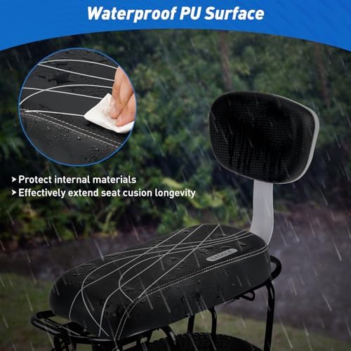 Bicycle Rear Seat Cushion Armrest Footrest Set, Kid Child Carrier Bicycle Baby Seat, Including Cushion and Backrest, Armrest Handrail, Footrests, Bell