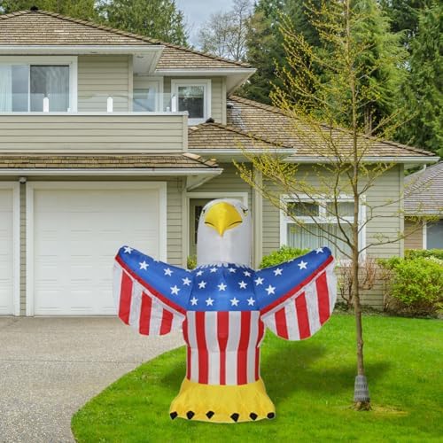 Impact Canopy Inflatable Outdoor Independence Day Decoration, Lighted 4th of July Eagle, 6 Feet Tall