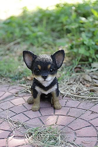 Hi-Line Gift Ltd Chihuahua Puppy Statue, Black/Brown