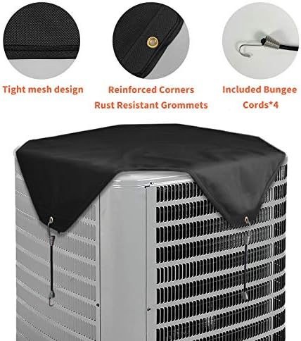 Qualward Air Conditioner Covers for Outside Units, AC Cover for Outdoor Central Unit Top Heavy Duty Water-Resistant Fits Up to 36 x 36 Inch, Black