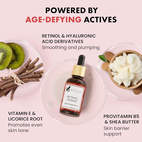 Eclat Skincare Vitamin C Serum - Skin Care for Dark Spots, Vitamin C Serum for Face with Hyaluronic Acid, Ferulic Acid, & Vit E - Anti Aging and Skin Brightening Vit C Formula for Face Care 1 Fl Oz