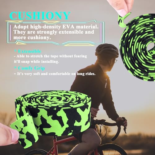 KINGOU White & Blue Camouflage EVA Road Bike Handlebar Tape Cycling Bar Tapes - 2PCS Per Set