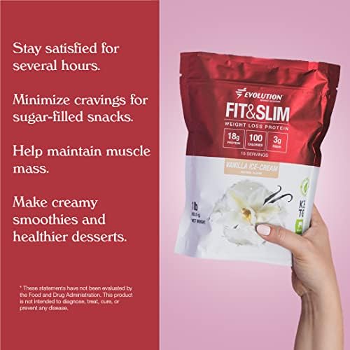 Evolution Advance Nutrition Fit & Slim Blend – Grass-Fed Whey Protein Powder for Easy Digestion, Keto-Approved, Non-GMO, Stevia Sweetened, Natural Flavor – 2 Pounds (Vanilla)