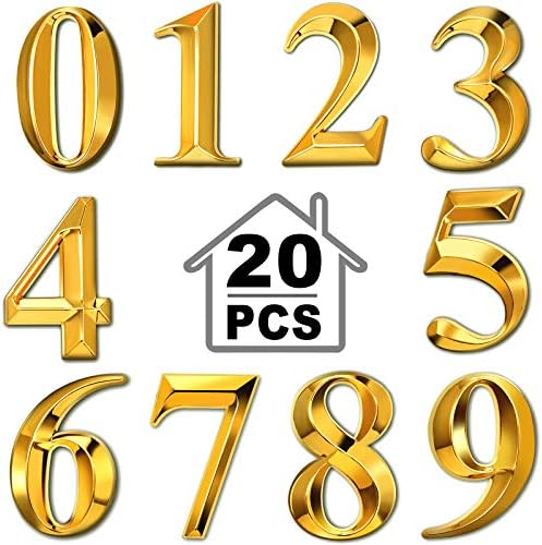 Jetec 10 Pieces 3D Mailbox Numbers 0-9 Self Adhesive 2 Inch Address Numbers Stickers Door House Style Street Mailbox Sign for Apartment Home and