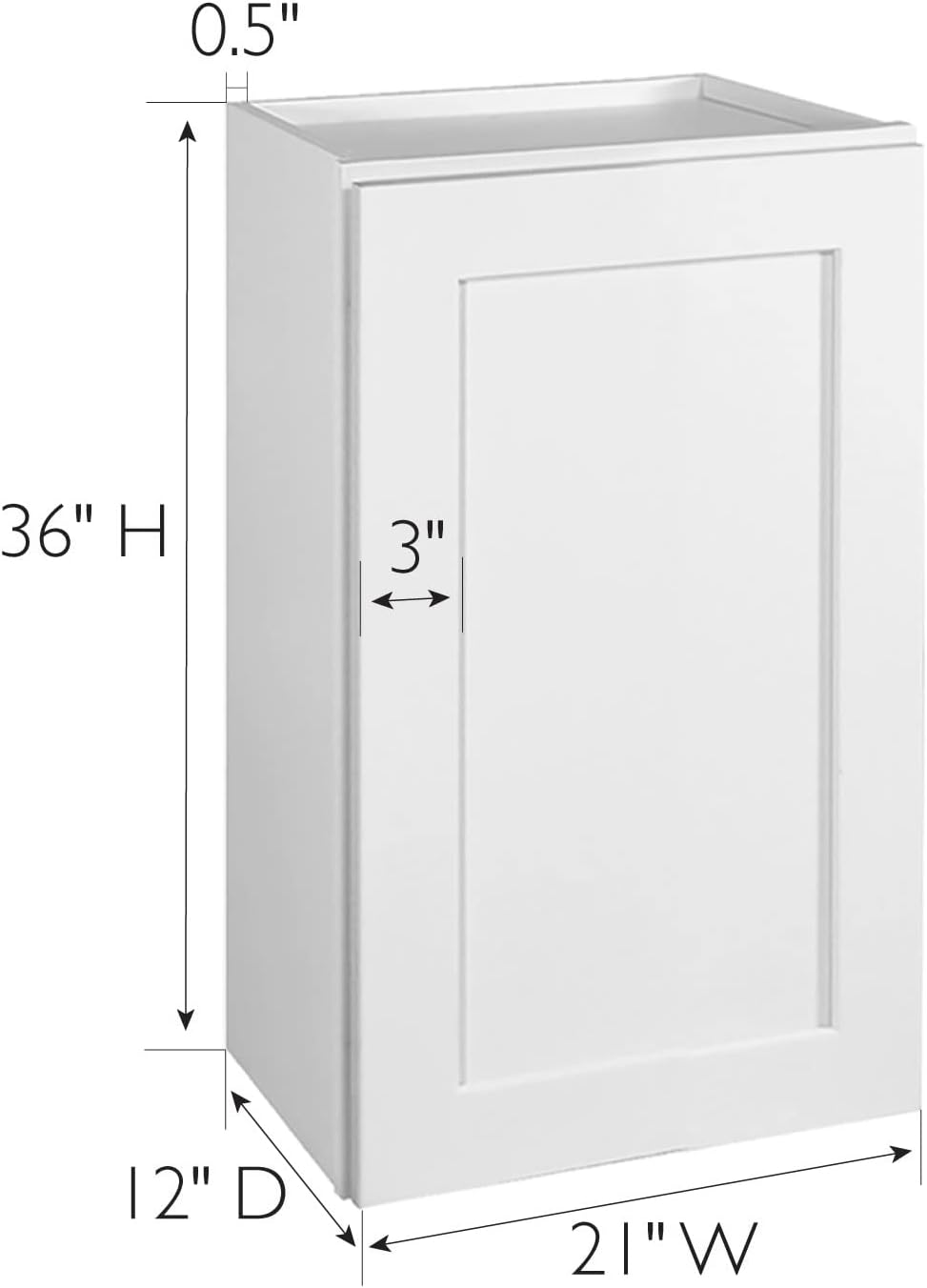 Design House Brookings Kitchen Wall Cabinet, 12", White | Adjustable Shelves, Adjustable Hinges, Wall Mount, Contemporary/Modern, Wood, Kitchen, 561530