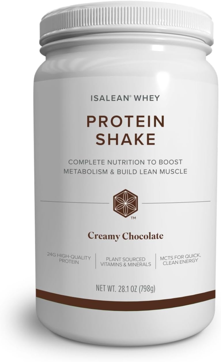 IsaLean Protein Shake - Complete Nutrition for Maintaining Healthy Weight & Lean Muscle Growth Enhanced with MCT Oil - 24 Vitamins & Minerals - 28.1 oz - 14 Meal Canister - Creamy Chocolate