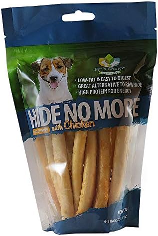 Pet’s Choice Pharmaceuticals HideNoMore, Rawhide Free Chicken Chew Treats for Dogs, 4-5" 18 ct