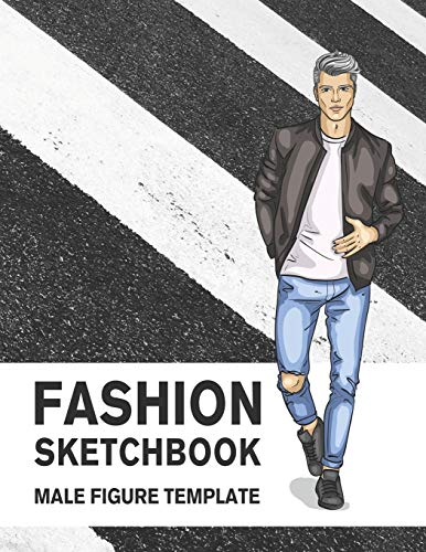 Fashion Sketchbook Male Figure Template: 440 Large Croquis for Easily Sketching Your Fashion Design Styles, Drawing Illustration