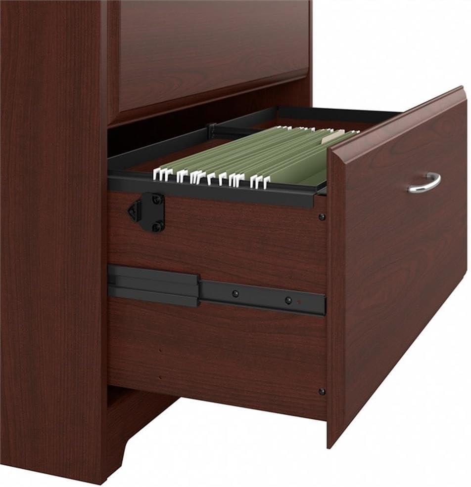 Bush Home Cabot 2 Drawer Lateral File Cabinet in Harvest Cherry, Home Office Chest for Letter, Legal, and A4-size Document Storage