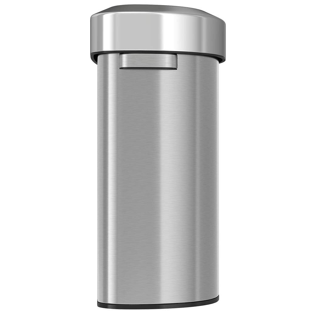 iTouchless Airstep 13 Gallon Step Pedal Kitchen Trash Can with Odor Filter, 50 Liter Commercial Grade Stainless Steel Recycle Bin for Home and Office, Silent Lid Open and Close