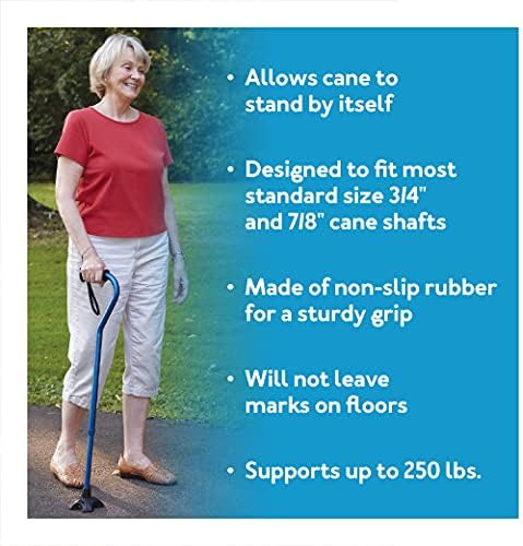 Carex Self Standing Sturdy Non-Slip Rubber, Stabilizing Four Pronged Cane Tip, Quad Cane Base Won't Scuff Floors, Adds Stability to Your Walking