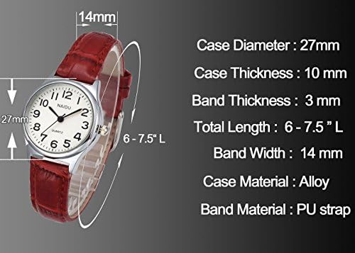 MANIFO Women’s Classical Arabic Numerals Analog Quartz Wrist Watch, 3 ATM Water Resistant