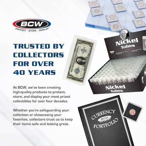 BCW 2x2 Coin Snap - 25 ct Penny Holder | Archival Safe Coin Protector | Crystal Clear Polystyrene Coin Display Case | Ideal for US Lincoln Penny | Coin Holders for Collectors